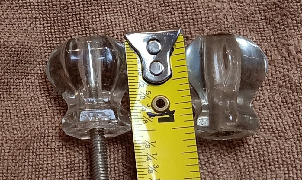 Vintage Solid Glass Drawer Pulls. Set of 3. 1 " each. 6 points.
