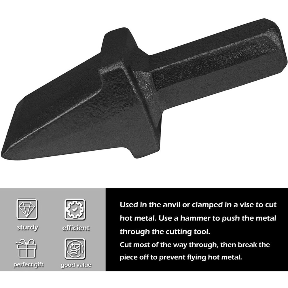 Blacksmith Anvil Hardy Tool 3/4 Inch Shank Cutter Black