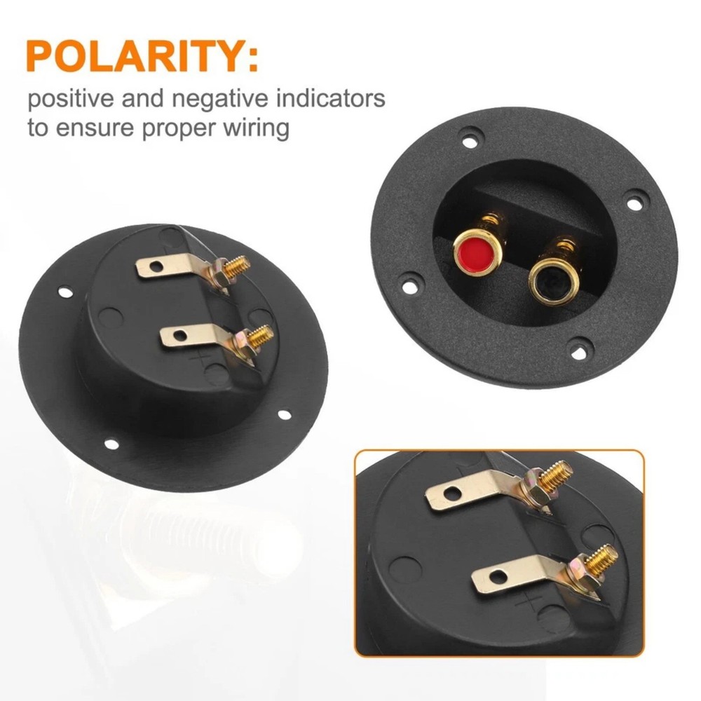 Round Spring Cup Terminal Connector for Speaker Box Subwoofer Enclosure 2-Way