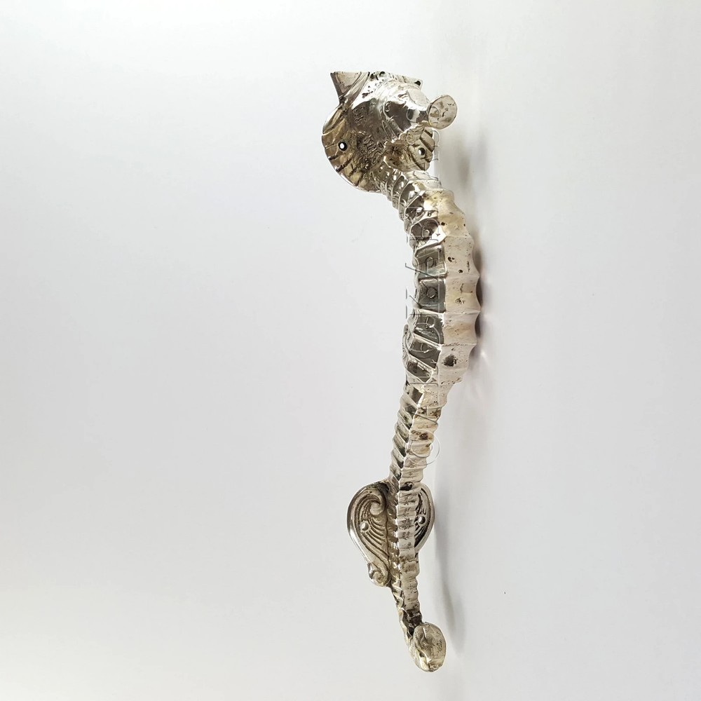 medium version SEAHORSE brass door old style house PULL handle 10.1/2" long 27cm