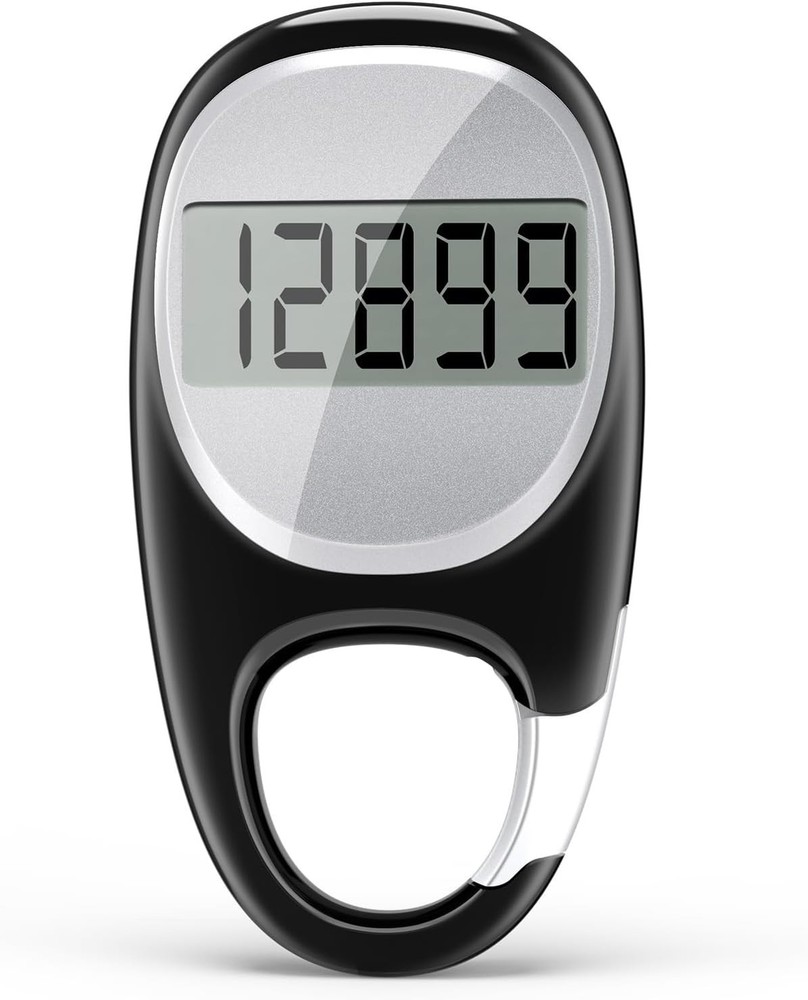Simple Pedometer for Walking, Accurate Step Tracker with Carabiner, 3D Step Coun