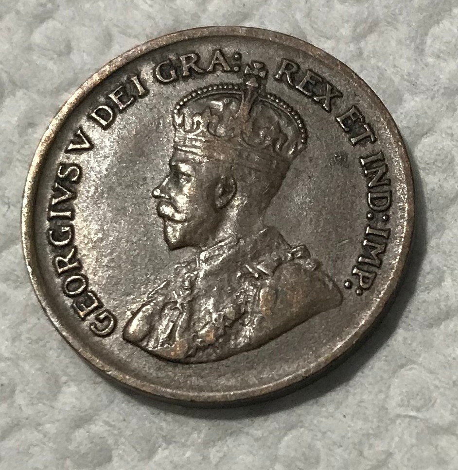 Vintage 1929 Canada One Cent Coin VF