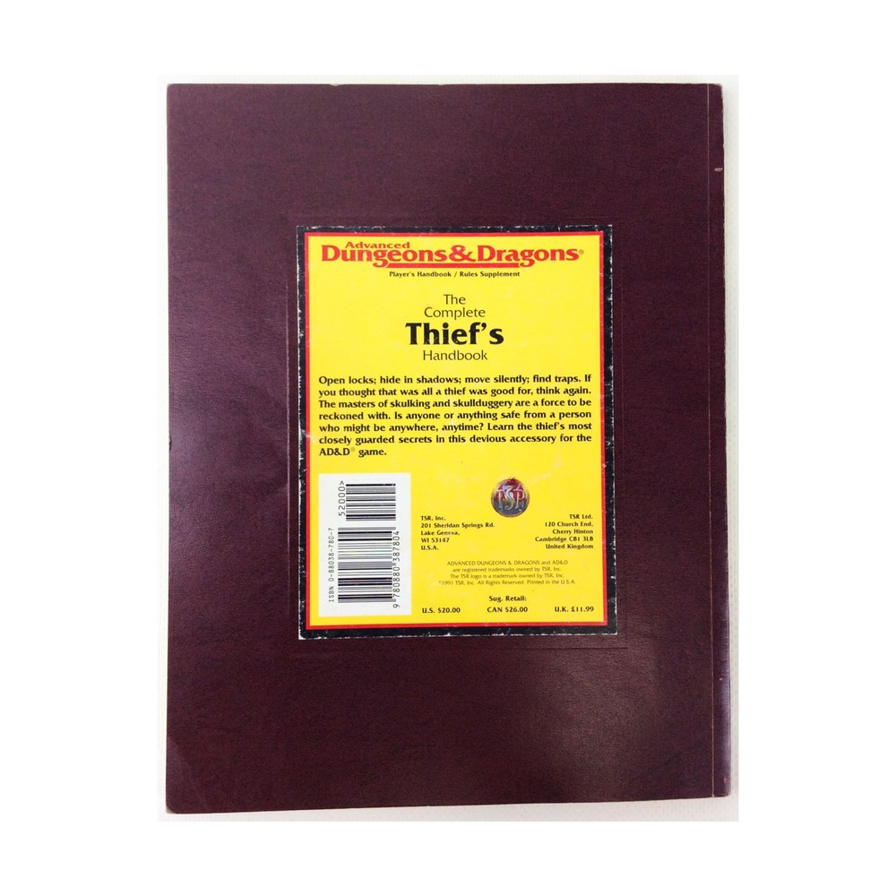 TSR AD&D 2nd Ed Complete Thief's Handbook (8th) VG+