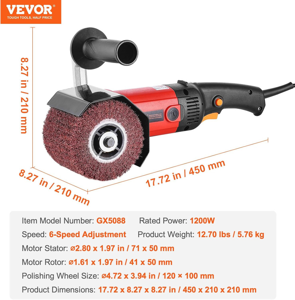 Burnishing Polishing Machine, 1200W 6 Variable Speed Surface Conditioning Tool,