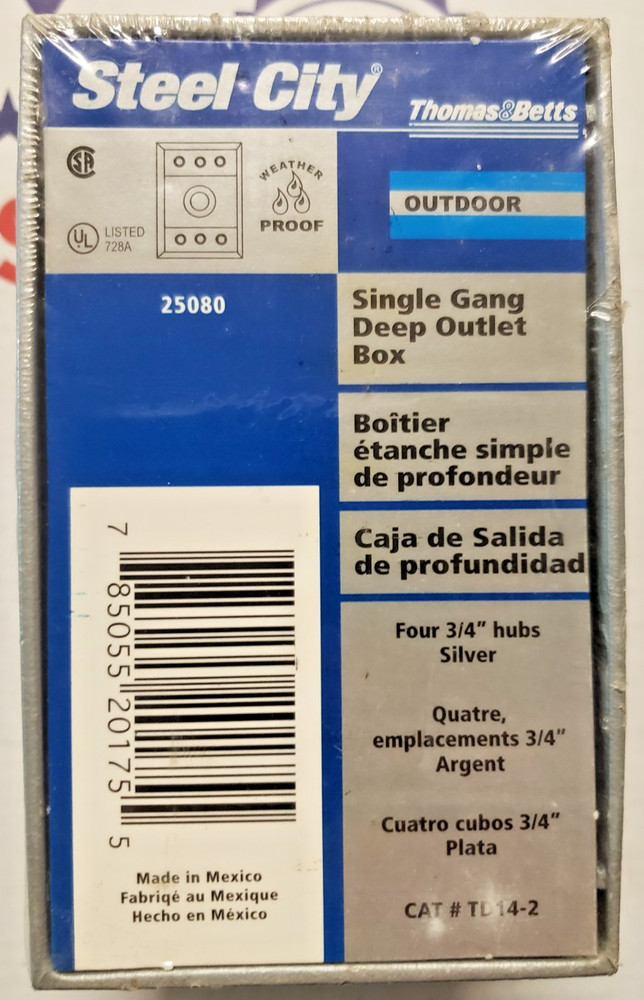 THOMAS & BETTS TD14-2 SINGLE GANG DEEP OUTLET BOX