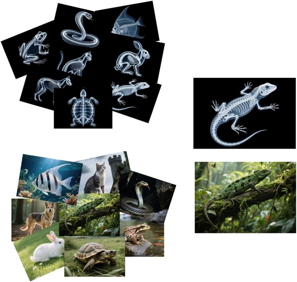 16 Animal X-Ray Set, Educational Science Kit for Kids to Explore Bone Structures