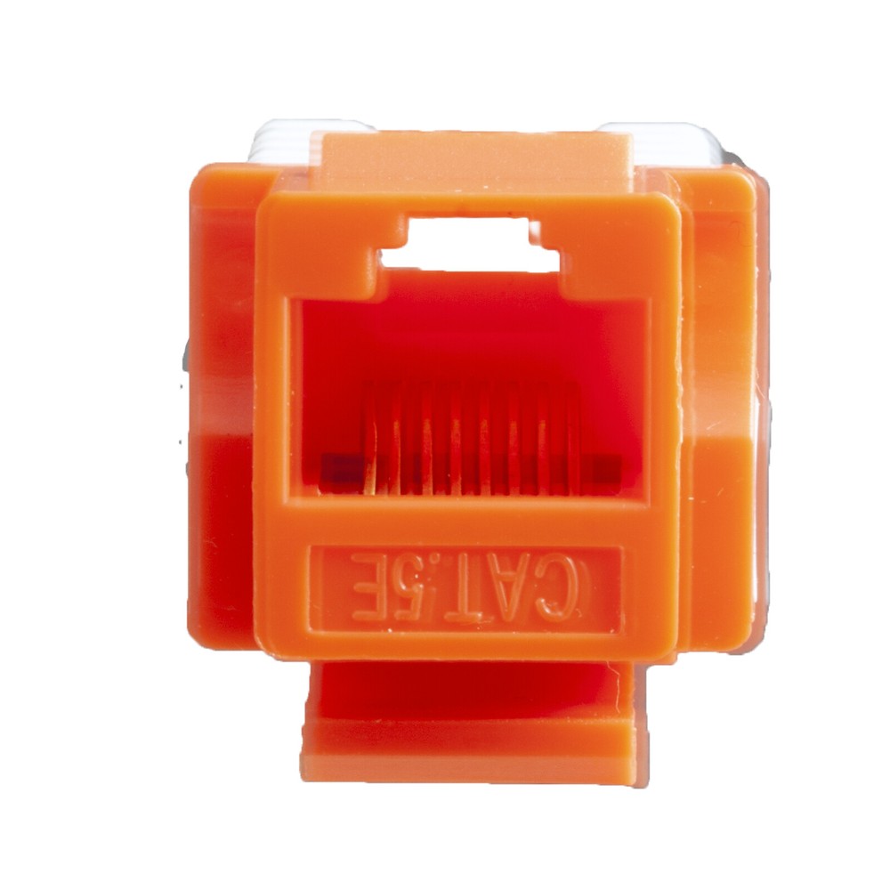 Cat5E Keystone Jack in Orange 25 Pcs Pack Data 110 Punch Computer Network