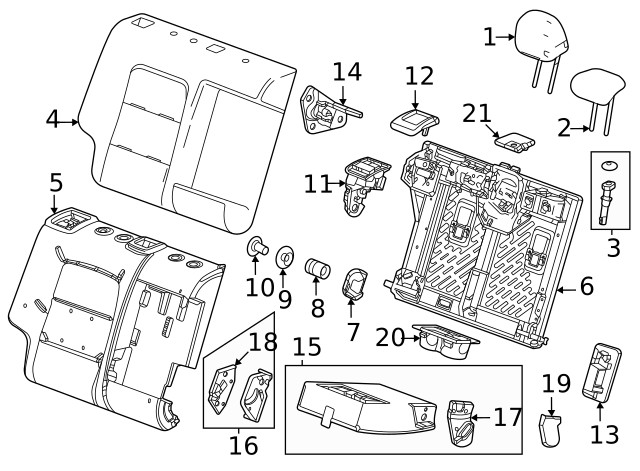 Genuine GM Headrest Outer 26408605