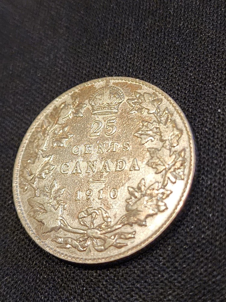 1910 Canada 25 Cents Silver Coin