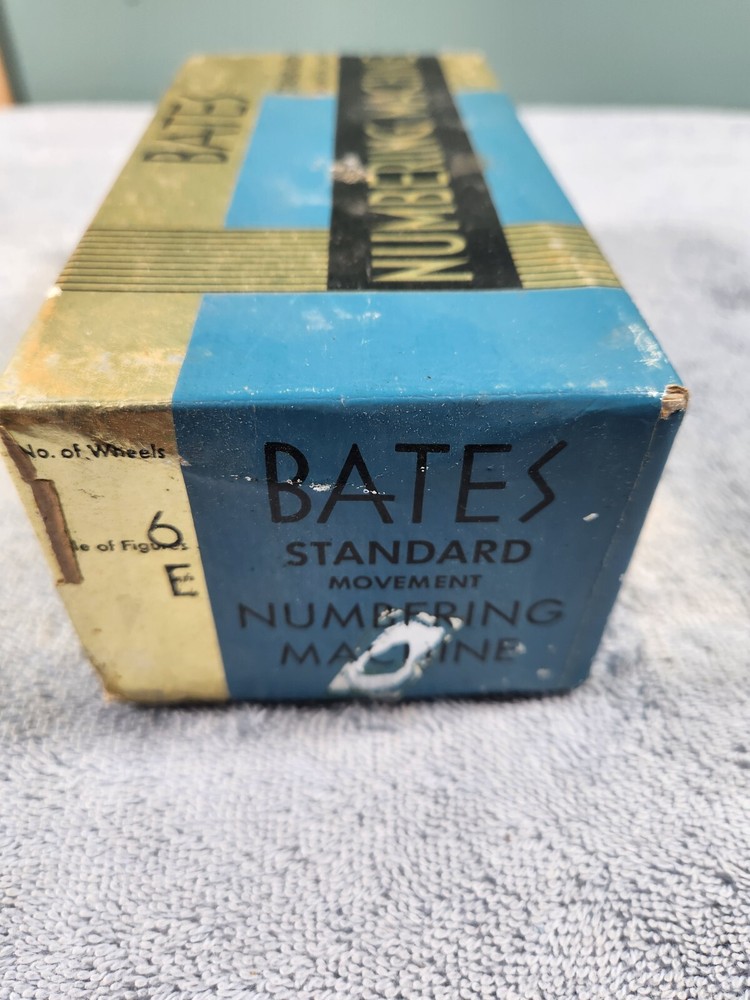 Vintage Bates Numbering Machine Standard Movement 6 Wheels Style E