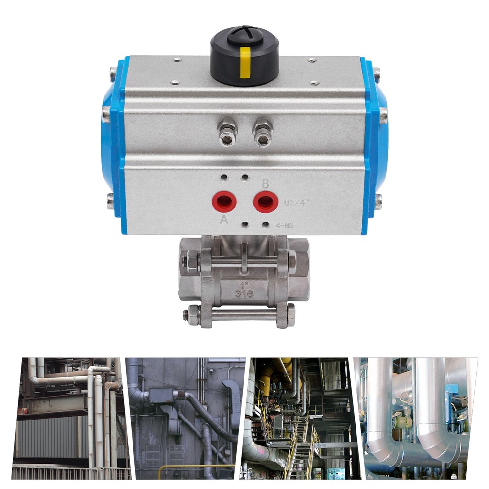 1" Pneumatic Ball Valve Actuator Stainless Steel Three-Piece Automatic Control