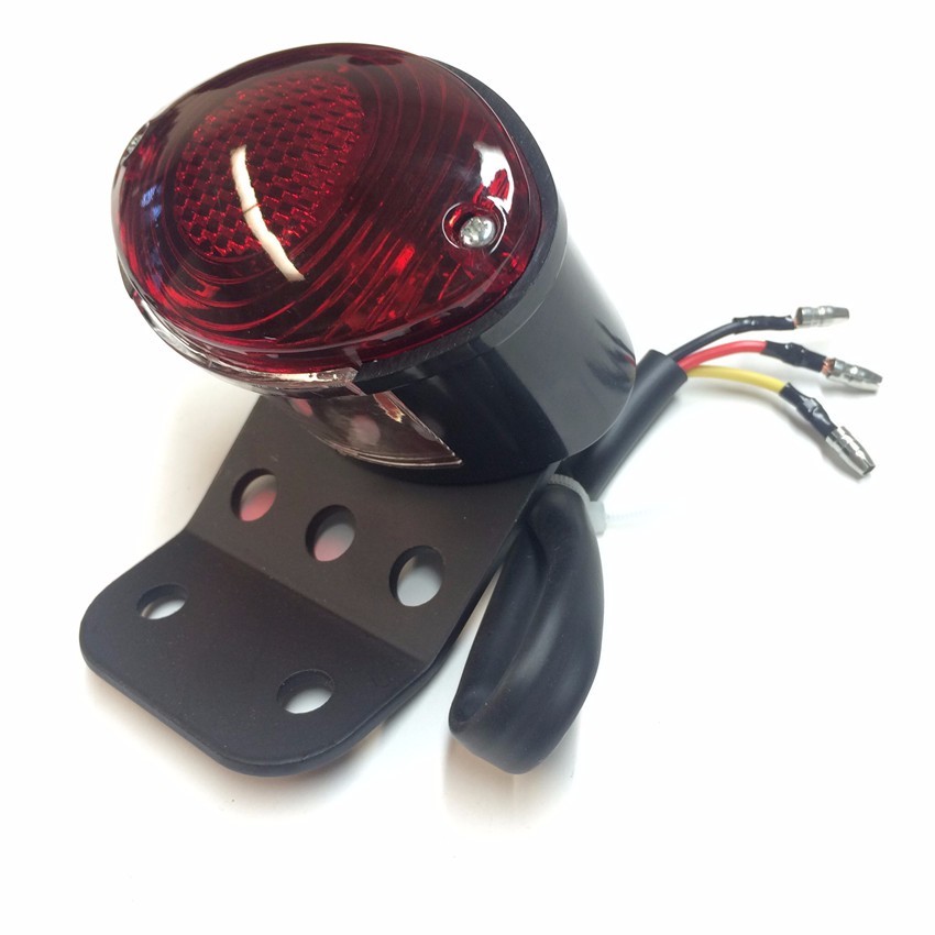 Black Horizontal Vertical Side Mount License Plate Bracket Taillight For Harley