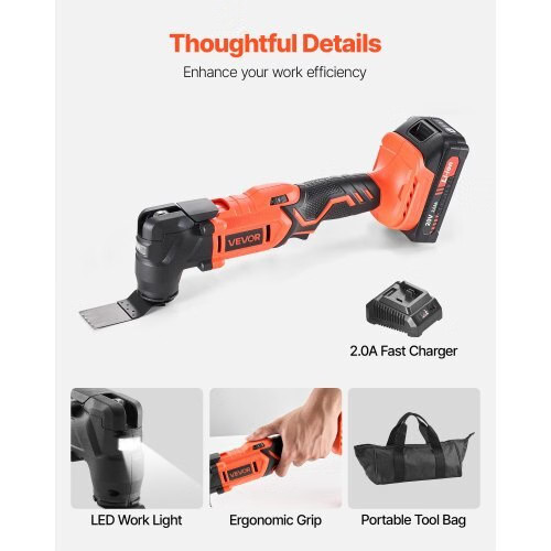 Cordless Oscillating Tool, 20V Oscillating Multi Tool Kit with 6 Variable Speeds