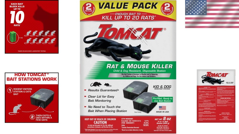 Pre-Filled Rat & Mouse Disposable Stations - Safe for Children & Pets 2-Pack