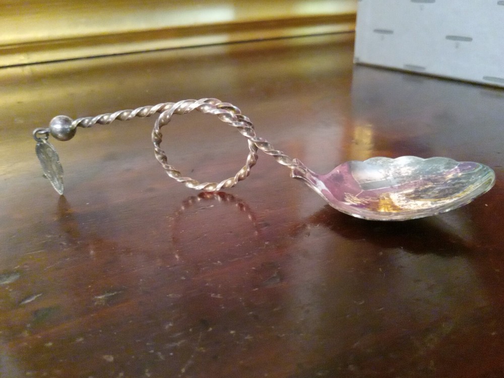 Vintage DAVID ANDERSEN 830 Silver Norwegian Twisted Spoon With Original Box
