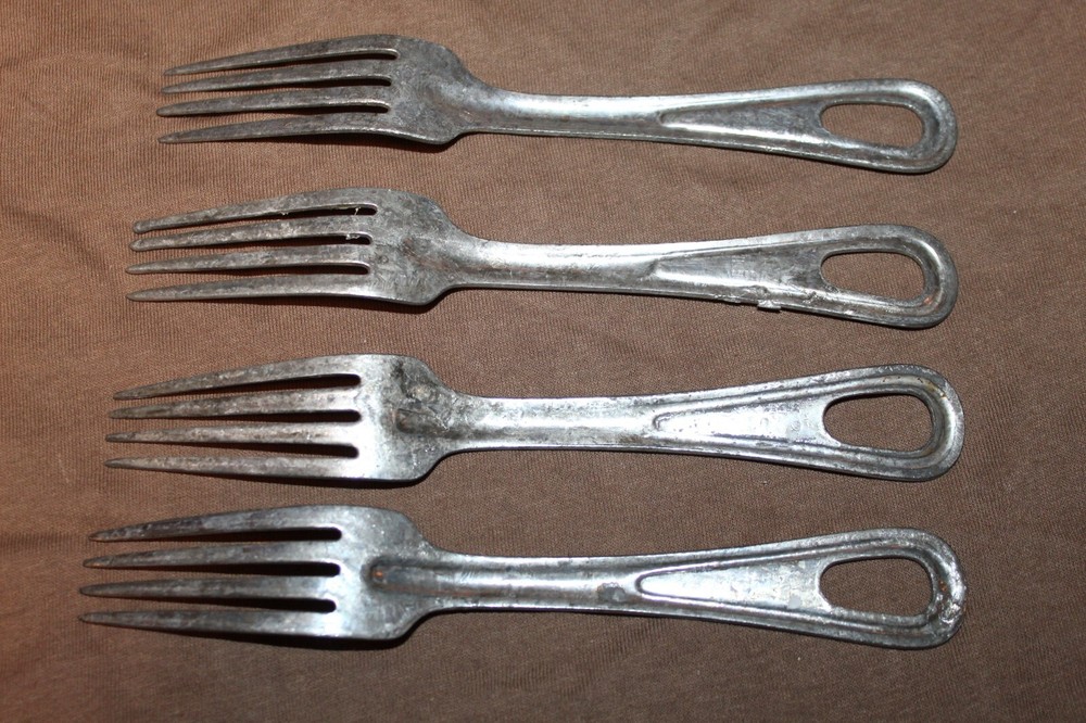 1-Original WW1 U.S. Army Mess Kit Galvanized Steel Fork