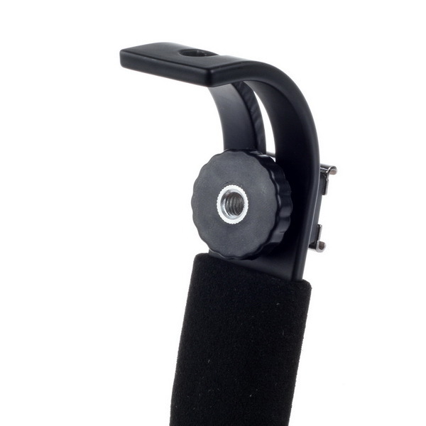 D-shaped adjustable hot shoe metal flash bracket for camera flash speedlite LED