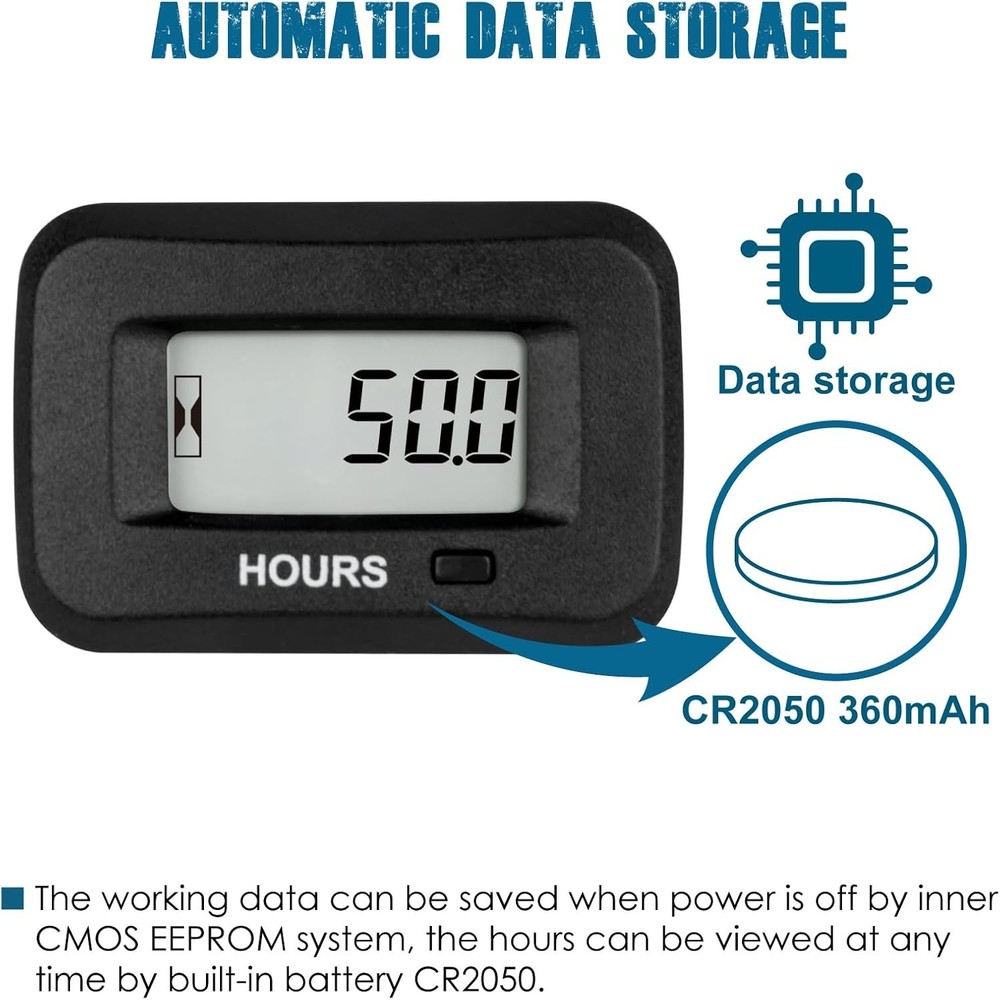 Versatile Digital Hour Meter - Reliable Maintenance Reminder for Equipment