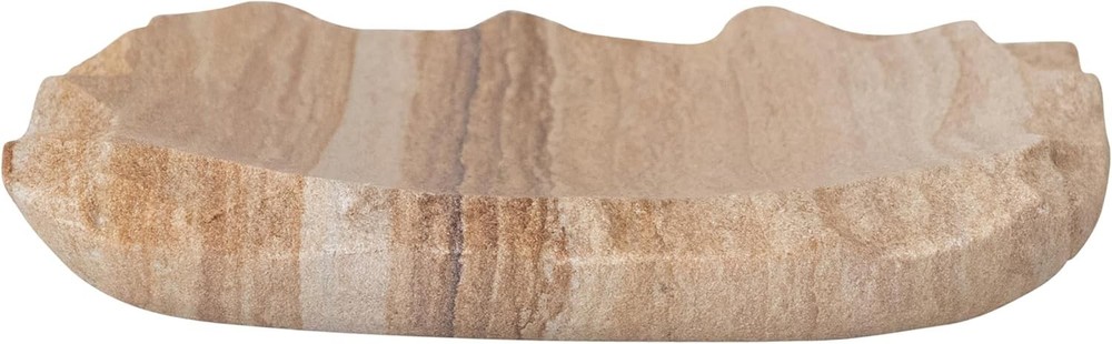Rainbow Sandstone Soap Dish W/ Raw Edge Natural