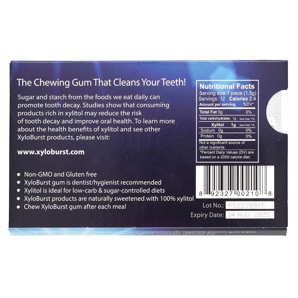 Xylitol Gum, Peppermint, 12 Pieces