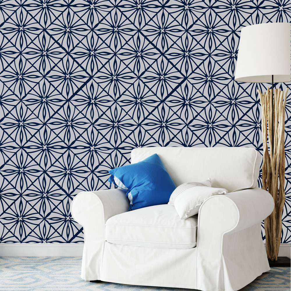 Scandinavian Astra Pattern Wall Stencil - Large, Reusable Wall Pattern Stencil