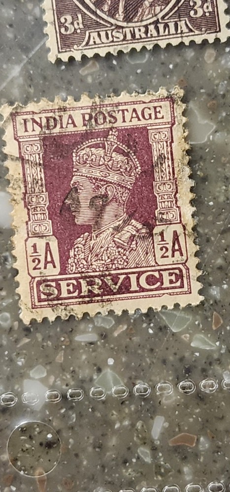 India Postage Service Foreign 1/2 A Stamp Used - #A873