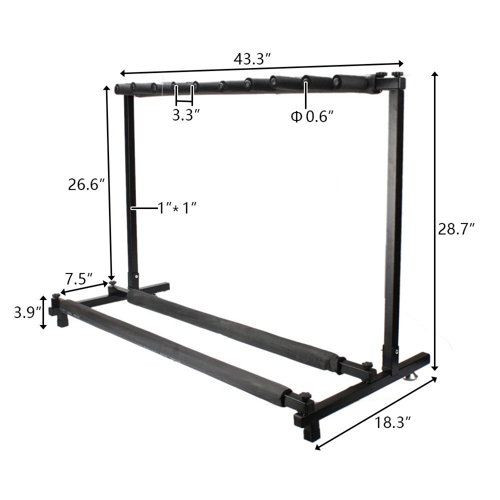Triple Folding Multiple Guitar Holder Rack Stand