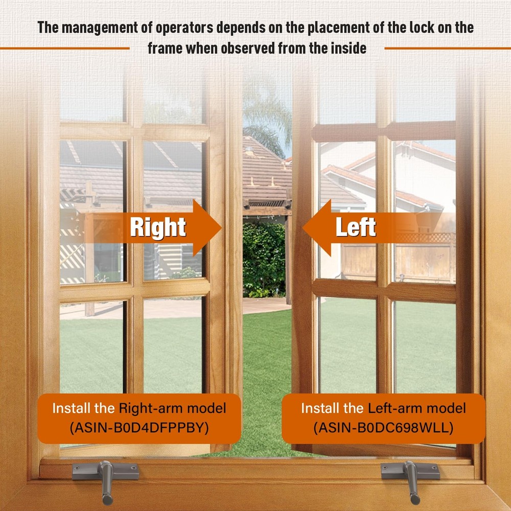 Split Arm Operator Right Hand with Handle for Replacing Damaged Window Crank ...