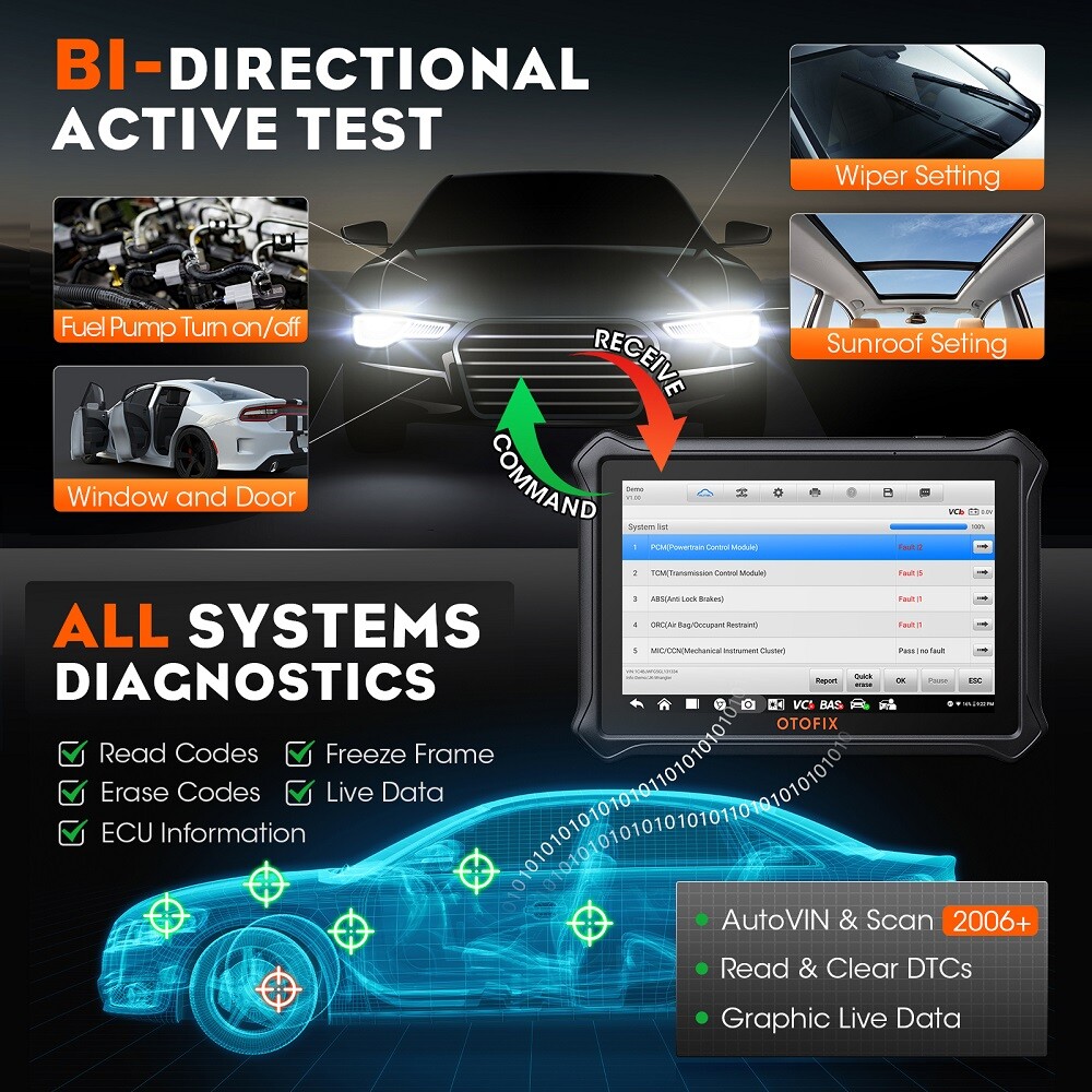 OTOFIX D1 Lite Bidirectional OBD2 Scanner Full System Diagnostic Tool Key Coding