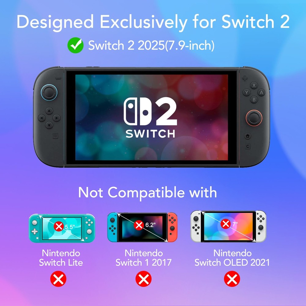 4 Pack Tempered Glass Screen Protector for 4 *Switch 2, Transparent