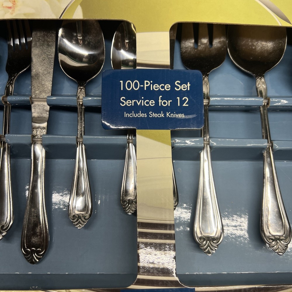 International Silver Co 100 Piece Set Dennison Flatware Serv For 12 NEW