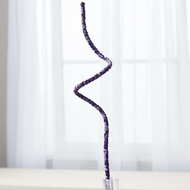 Factory Direct Craft Wired Purple Black Sequin Accent Stems | 4 Stems