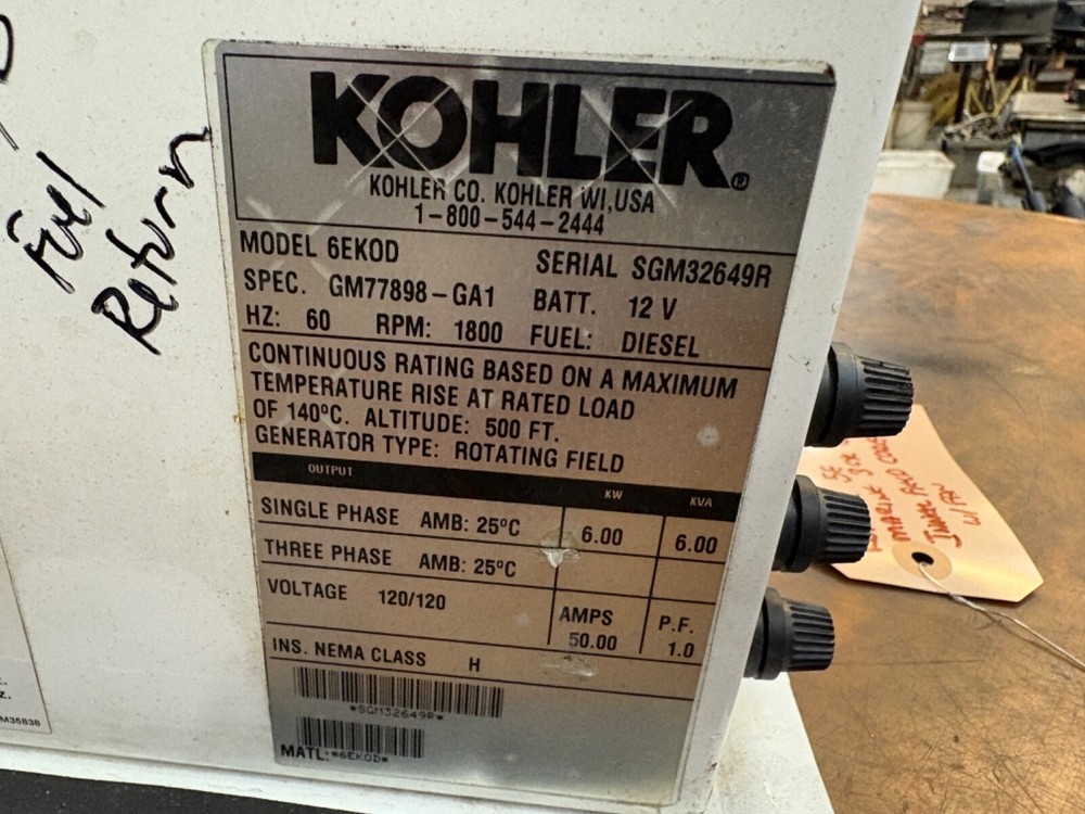 KOHLER 6 EKOD CONTROL PANEL BOX MARINE 3 CYL DIESEL