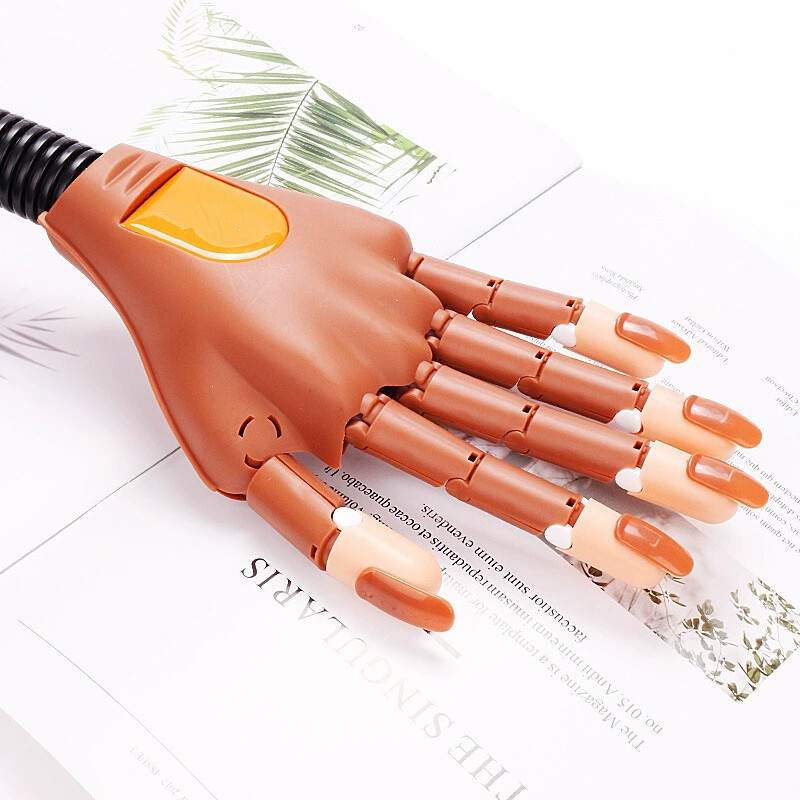 Nail Training Hand Mannequin with 100 Fake Nail Tips, Adjustable Practice Hand