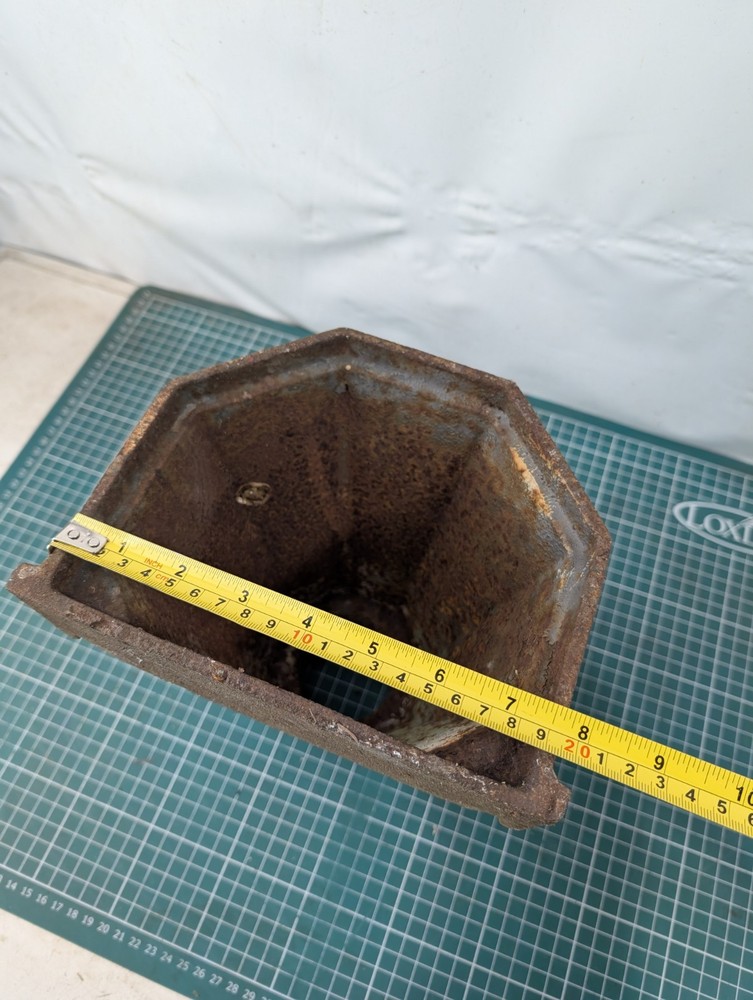 Vintage Cast Iron Gutter Rain Water Hopper / Planter Angular