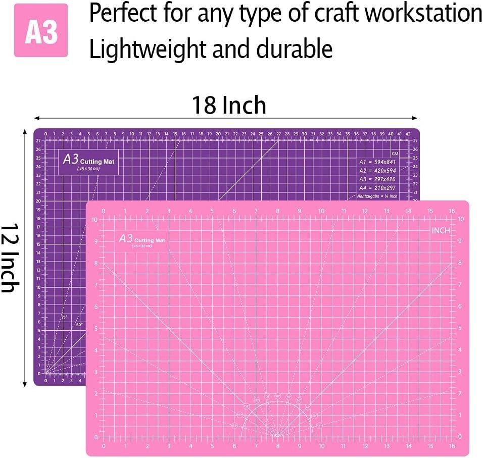 Thickened 18x12 Rotary Cutting Mat - Durable Double-Sided for Sewing Projects