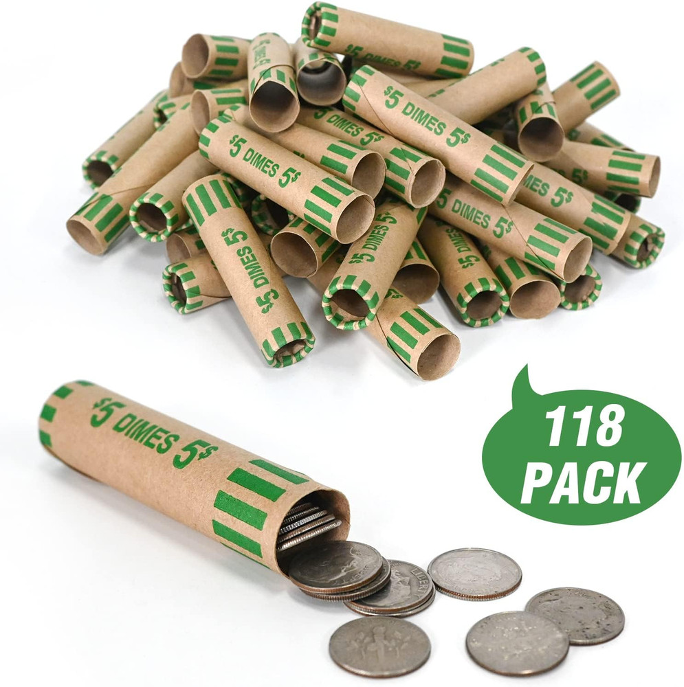 118 Preformed Coin Wrappers for Dimes Rolls
