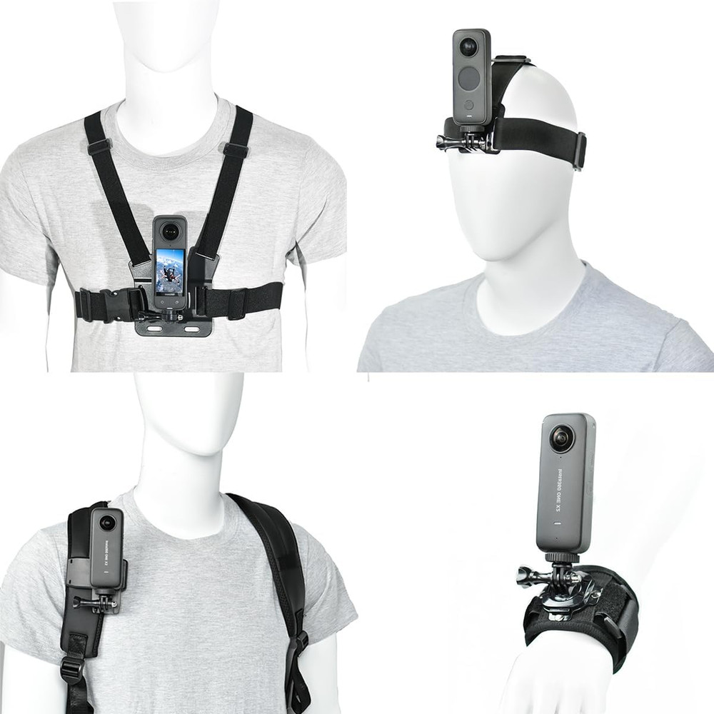 Accessory Kit for Insta360 X5/X4/X3/Ace Pro/Go3S - Action Camera Chest/Backpack/