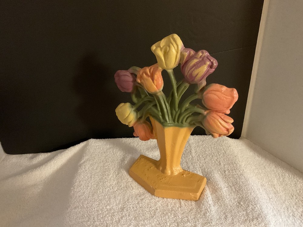 Vintage John Wright Cast Iron Tulip Doorstop
