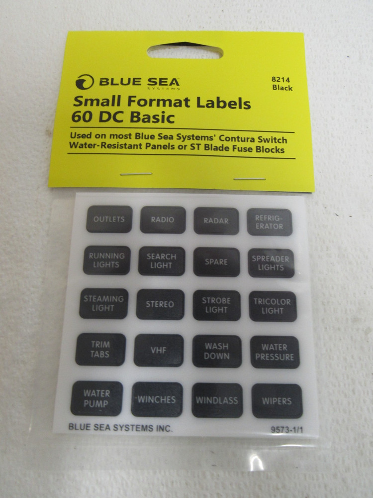 Blue Sea 8214 Black Small Format Labes 60 DC Basic Water-Resistant