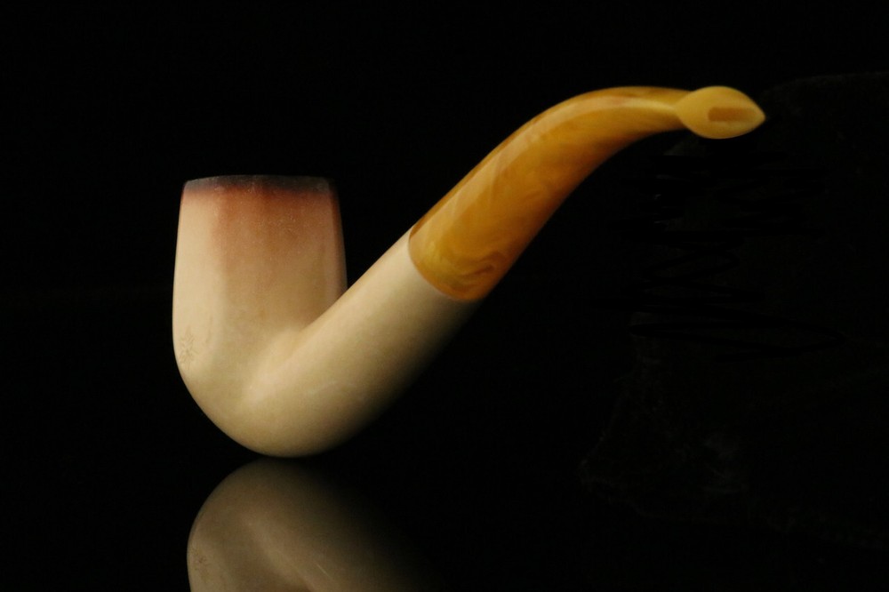 srv -Bent Panel Block Meerschaum Pipe with fitted case M2940