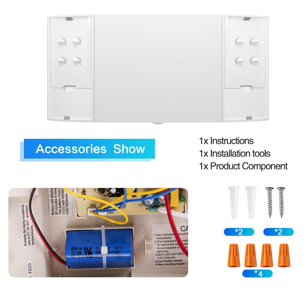 UL Listed  Led 6 Packs  Emergency Light Led Commercial Emergency Exit Signs Set.