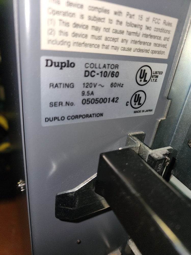 DUPLO DC 10/60 10 BIN PROGRAMMABLE COLLATOR TOWER