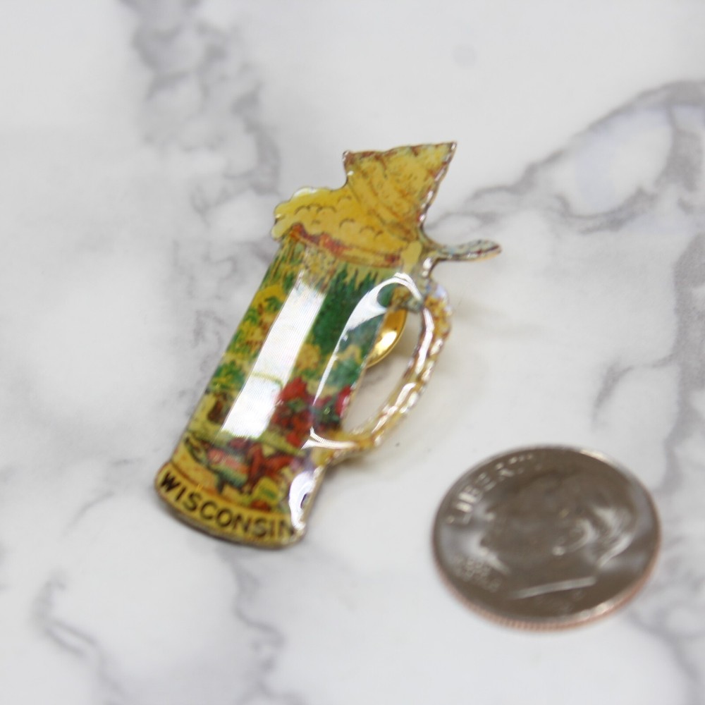 Wisconsin Beer Lapel Pin Pinback Vintage