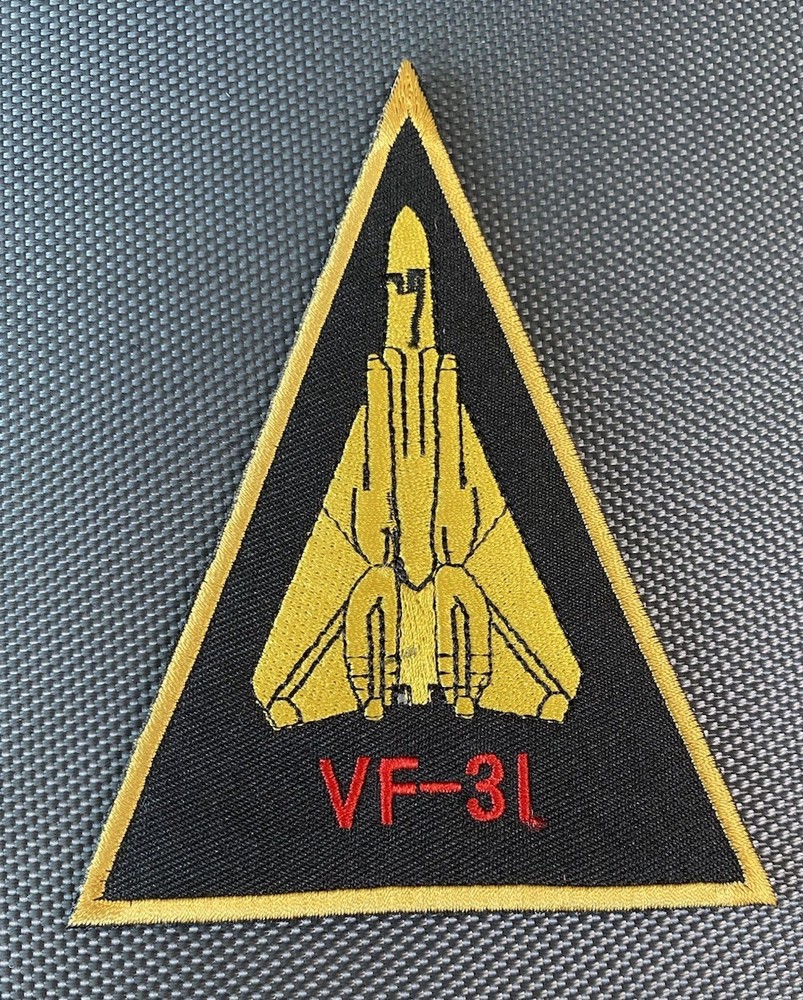 US NAVY VF-31 Lettering Tomcatters Aircraft Embroidered Loop Hook Patch 4x5” New