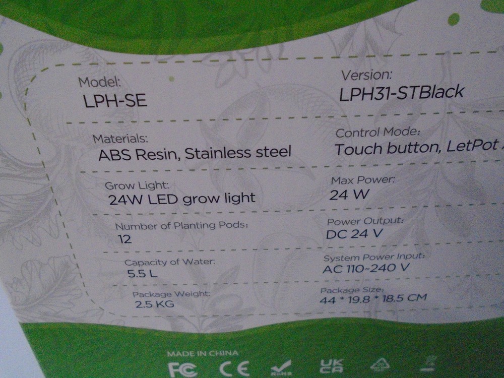 LetPot Hydroponics LPH-SE Growing System