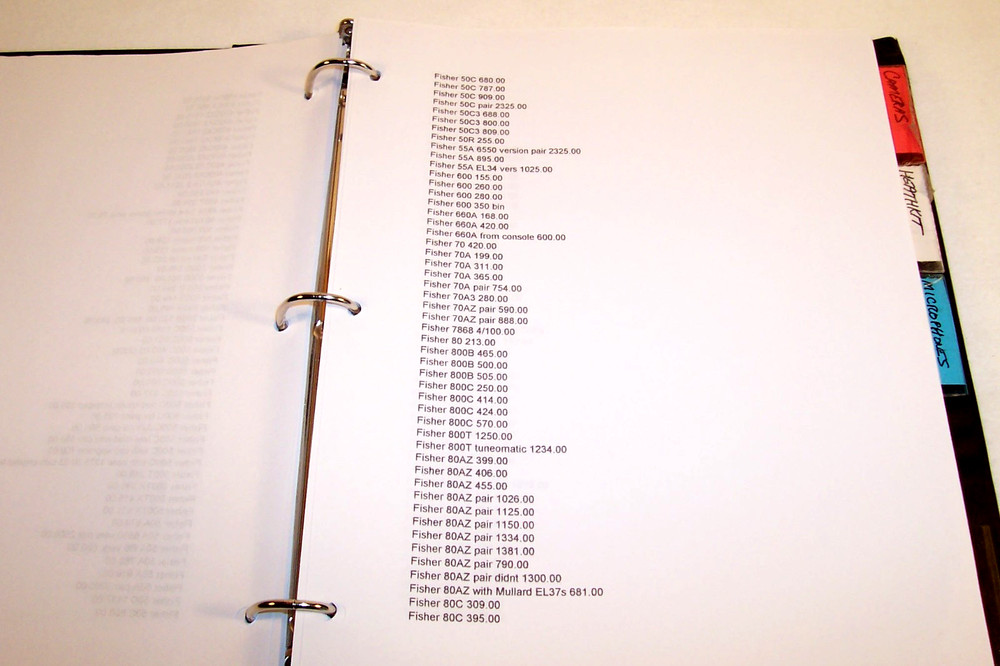 Massive ANTIQUE & HIGH END AUDIO PRICING MANUAL