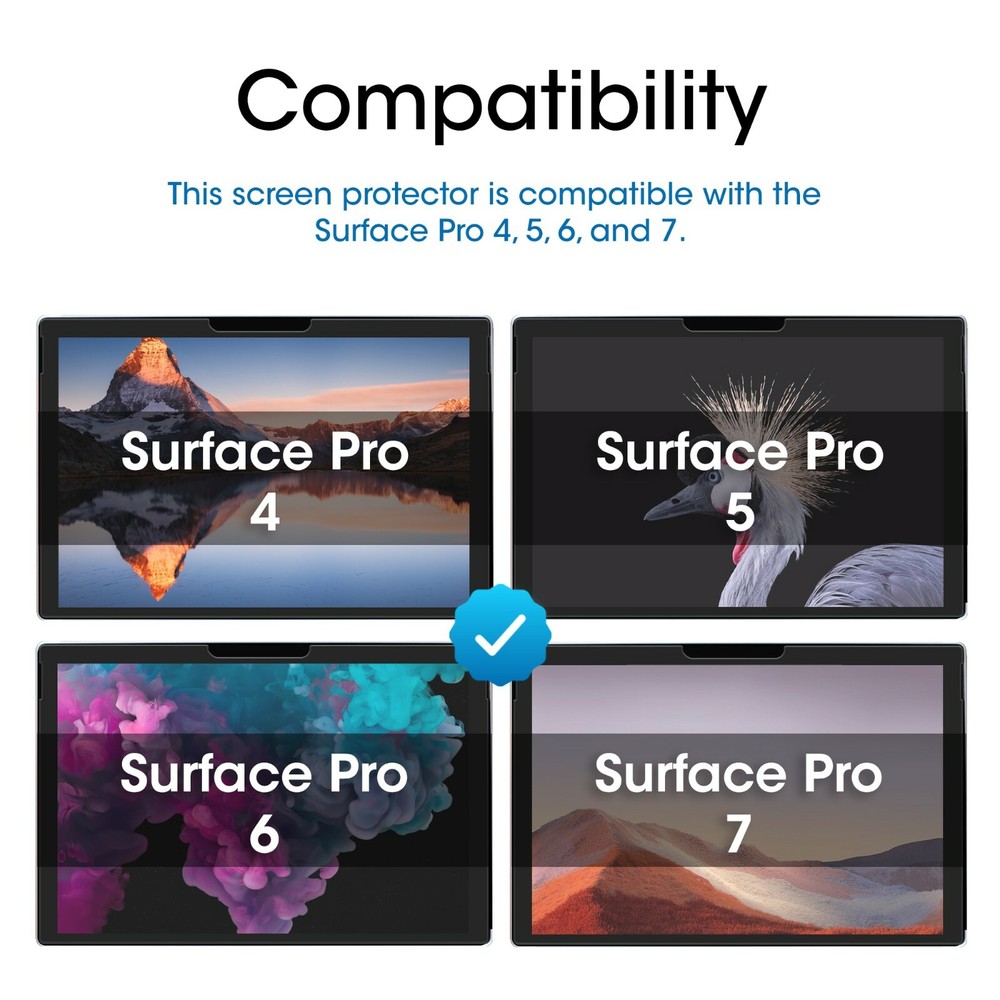 amFilm Microsoft Surface Pro 7/6/5/4 Tempered Glass Screen Protector (2 Pack)