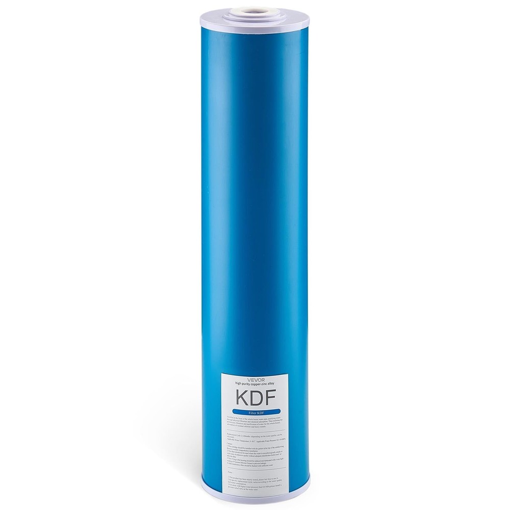 VEVOR KDF Whole House Water Filter, 20 x 4.5 Inch Universal Fit Cartridge, 100,0