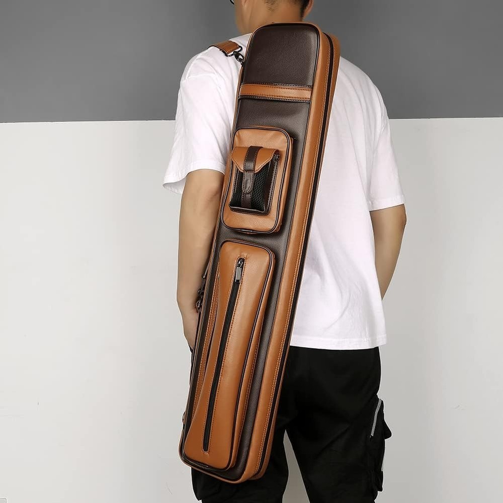 Durable 4x4 & 4x5 Pool Cue Case – Elegant Design with Adjustable Shoulder Strap